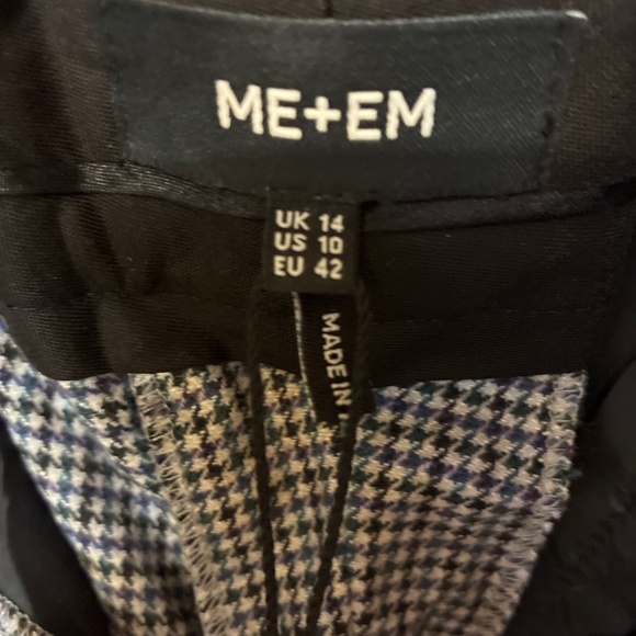 ME+EM Italian Puppytooth High Waisted Wide Leg Trousers - Picture 4 of 6